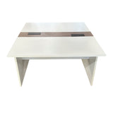 Mesa plataforma dupla com pé painel e régua de conectividade - Alfamob - 73AX120LX140P