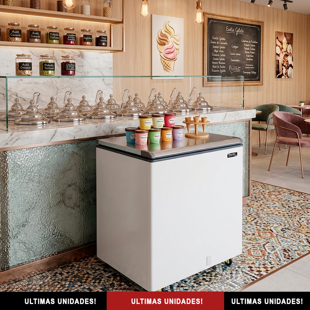 Freezer / Conservador horizontal ECH250 com 1 porta 230 litros 220V - Esmaltec - 93AX77,5LX69,5P