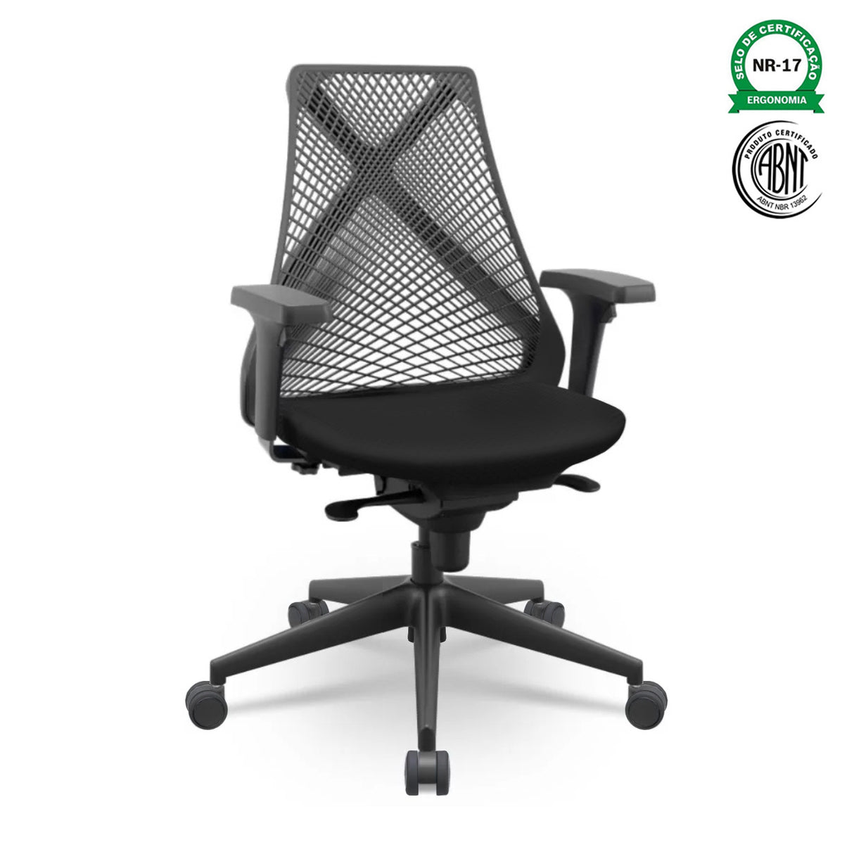 Cadeira de Escritório Diretor Ergonômica Encosto em Tela e Base Syncron Paris