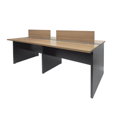 Mesa Plataforma dupla com pé painel + 1 Complemento + 2 Divisórias- SM Corporativo - 77AX220LX120P