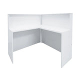 Balcão Recepção Atendimento em L com 1 passa fio no tampo + 2 passa fios laterais - SM Corporativo - 119AX120/120LX45P