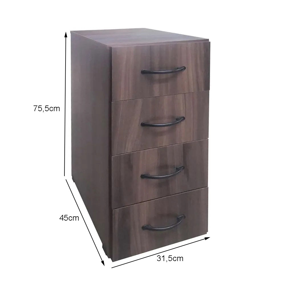 Gaveteiro fixo com 4 gavetas - SM Fênix - 75,5AX31,5LX45P