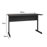 Mesa de Escritório Diretor Pé Metálico sem Gaveta com 1 passa fio - SM Super Light 15MM - 74AX155LX60P