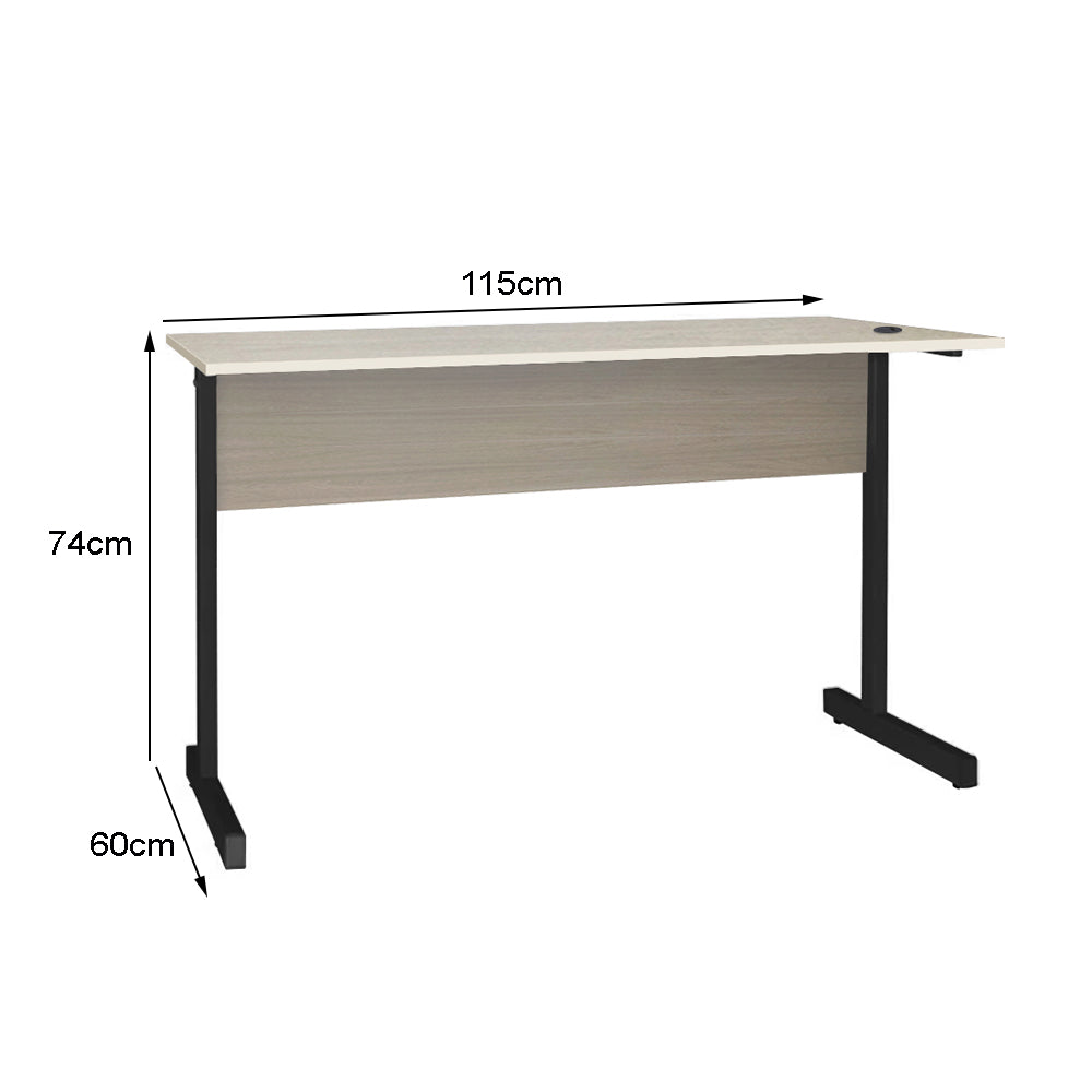 Mesa de Escritório Secretária Pé Metálico sem Gaveta com 1 passa fio - SM Super Light 15MM - 74AX115LX60P