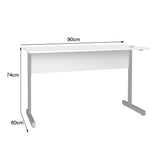 Mesa de Escritório 90cm Pé Metálico sem Gaveta com 1 passa fio - SM Super Light 15MM - 74AX90LX60P