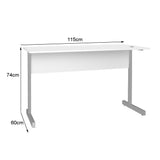 Mesa de Escritório 115cm Pé Metálico sem Gaveta com 1 passa fio - SM Super Light 15MM - 74AX115LX60P