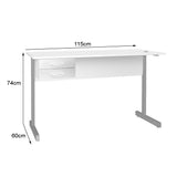 Mesa de Escritório 115cm Pé Metálico Com 2 Gavetas - SM Super Light 15MM - 74AX115LX60P