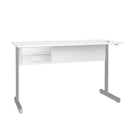 Mesa de Escritório 155cm Pé Metálico Com 2 Gavetas - SM Super Light 15MM - 74AX155LX60P