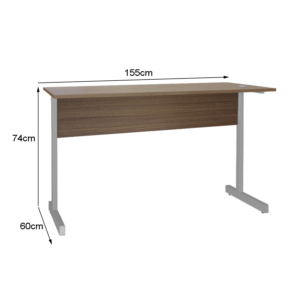 Mesa de Escritório 155cm Pé Metálico sem Gaveta com 1 passa fio - SM Super Light 15MM - 74AX155LX60P