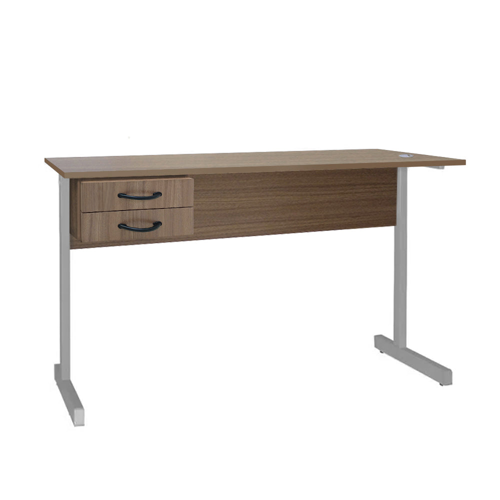 Mesa de Escritório 155cm Pé Metálico Com 2 Gavetas - SM Super Light 15MM - 74AX155LX60P