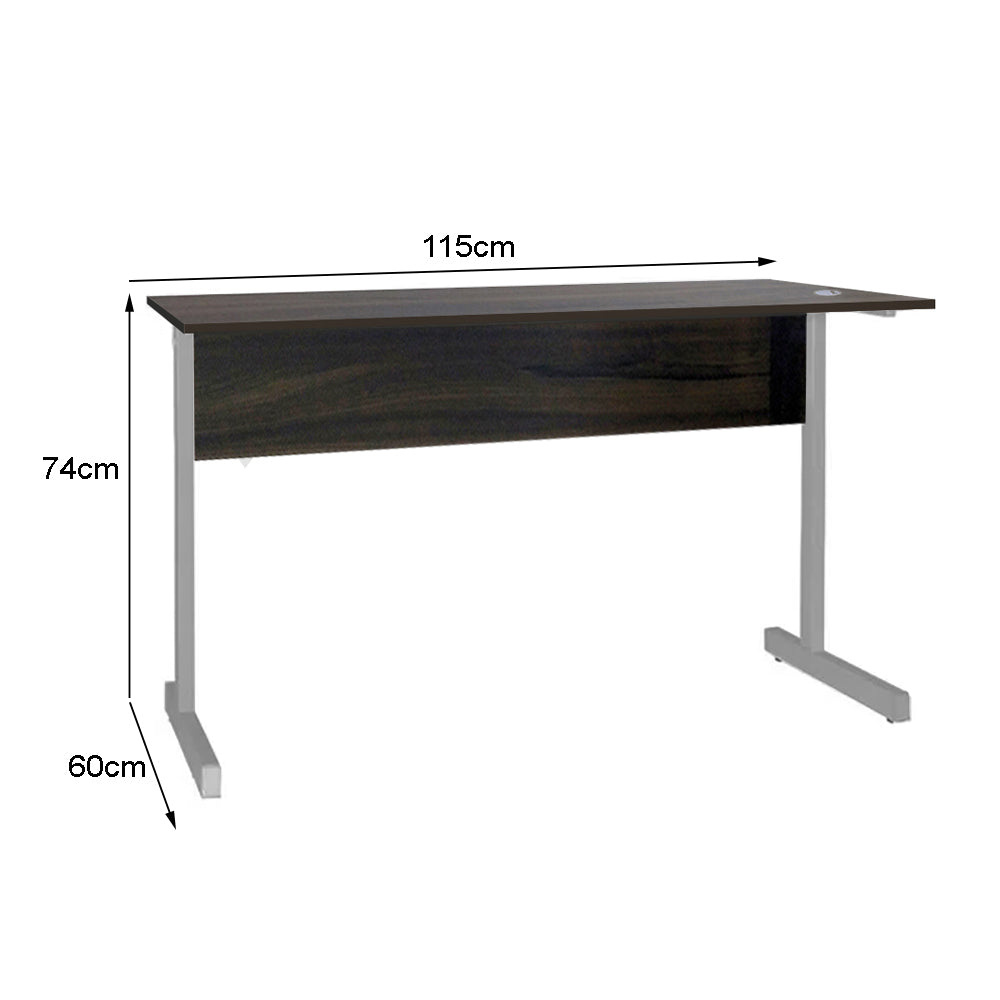 Mesa de Escritório 115cm Pé Metálico sem Gaveta com 1 passa fio - SM Super Light 15MM - 74AX115LX60P