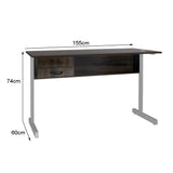 Mesa de Escritório 155cm Pé Metálico Com 2 Gavetas - SM Super Light 15MM - 74AX155LX60P