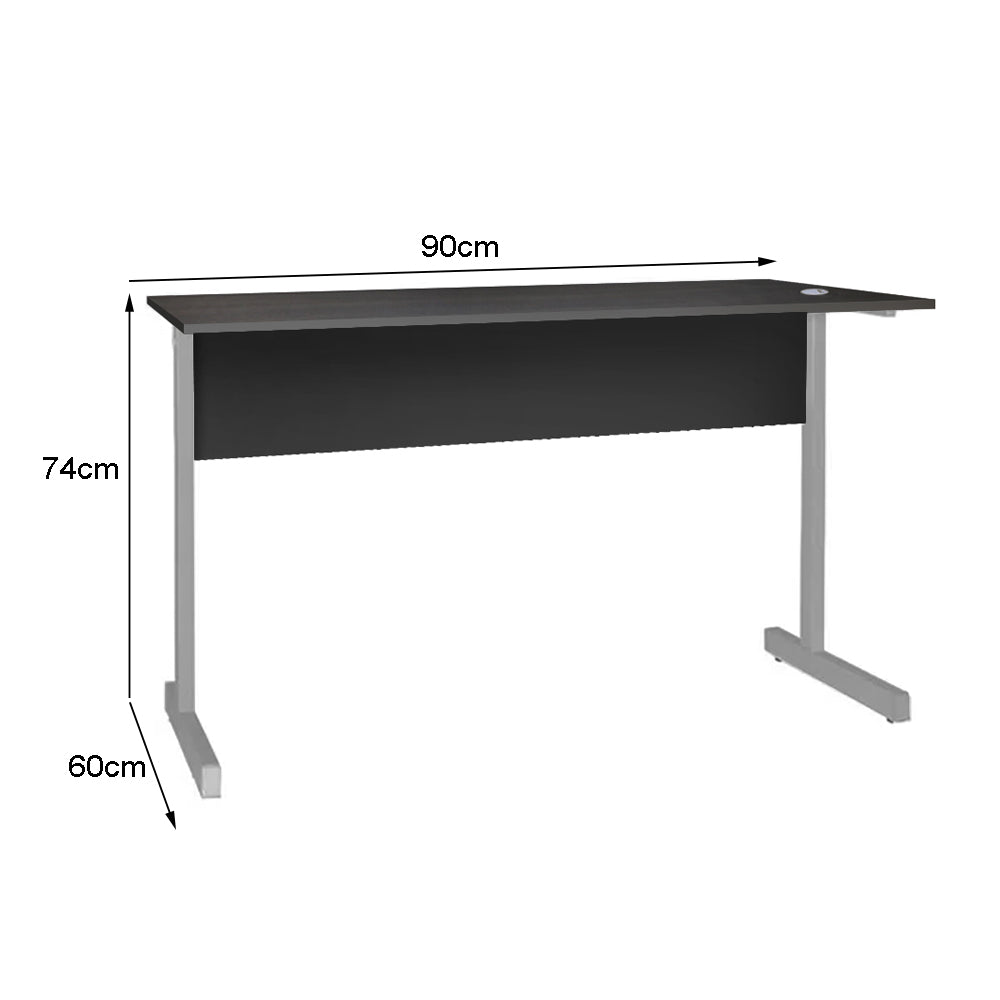 Mesa de Escritório 90cm Pé Metálico sem Gaveta com 1 passa fio - SM Super Light 15MM - 74AX90LX60P