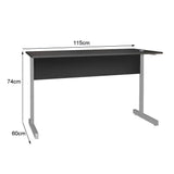 Mesa de Escritório 115cm Pé Metálico sem Gaveta com 1 passa fio - SM Super Light 15MM - 74AX115LX60P
