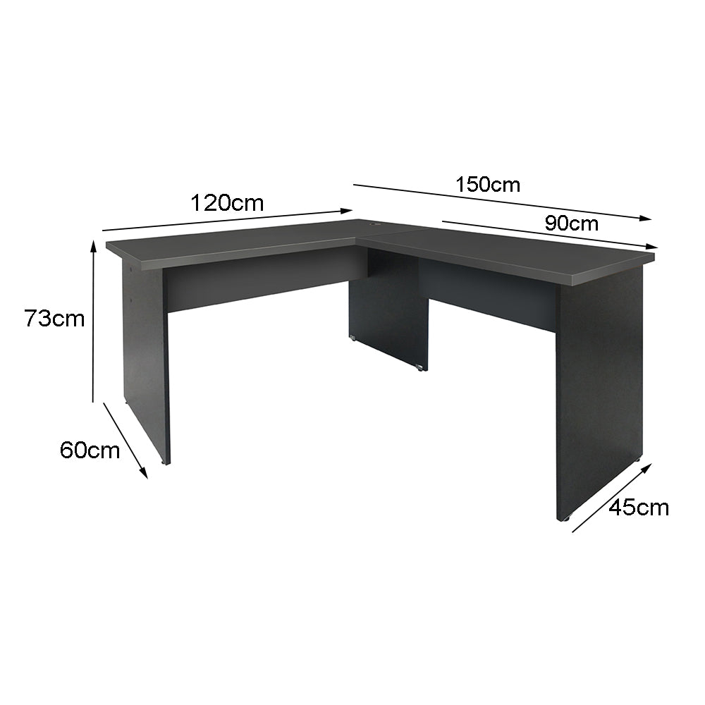 Mesa de Escritório em "L" Pé Painel - SM alfa BP - 73Ax120Lx150P