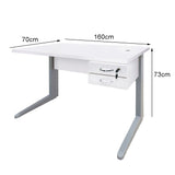 Mesa de Escritório 160cm Pé Metálico Com 2 Gavetas - SM Alfa BP - 74Ax160Lx70P
