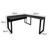 Mesa de Escritório Executiva em "L" Pé Metálico - Sm Prime - 76Ax120Lx150P