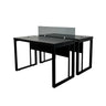 Mesa Plataforma Dupla de 120Lx135P com régua de conectividade e painel divisor em vidro - SM Prime - 76Ax120Lx135P