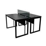 Mesa Plataforma Dupla de 120Lx135P com régua de conectividade e painel divisor em vidro - SM Prime - 76Ax120Lx135P