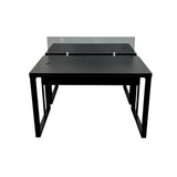 Mesa Plataforma Dupla de 120Lx135P com régua de conectividade e painel divisor em vidro - SM Prime - 76Ax120Lx135P