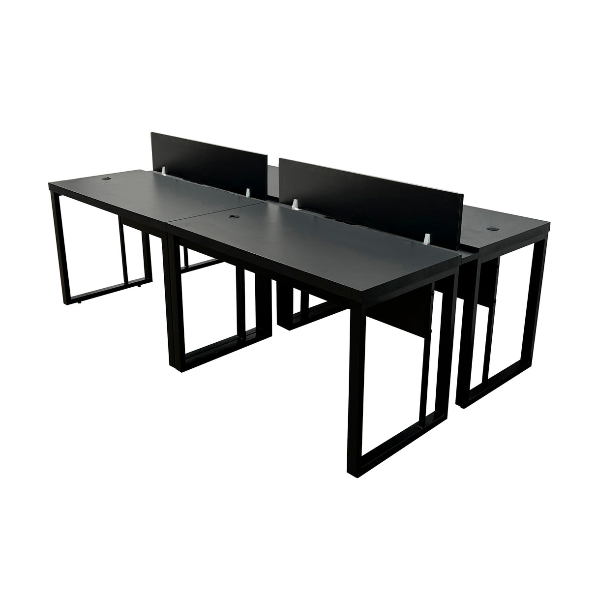 Kit com 2 Mesas Plataforma Dupla de 120Lx135P com régua de conectividade e painel divisor em MDP - SM Prime - 76Ax120Lx135P