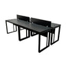 Kit com 2 Mesas Plataforma Dupla de 120Lx135P com régua de conectividade e painel divisor em MDP - SM Prime - 76Ax120Lx135P