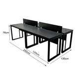 Kit com 2 Mesas Plataforma Dupla de 120Lx135P com régua de conectividade e painel divisor em MDP - SM Prime - 76Ax120Lx135P