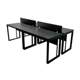 Kit com 2 Mesas Plataforma Dupla de 150Lx135P com régua de conectividade e painel divisor em MDP - SM Prime - 76Ax150Lx135P