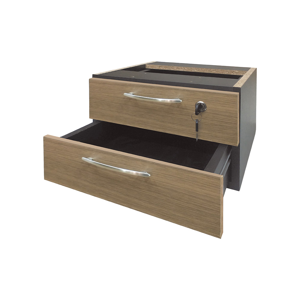 Mesa de Escritório 150cm Pé Metálico Com Gaveteiro de 2 Gavetas - SM Prime - 76Ax150Lx70P