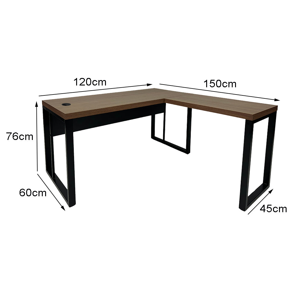 Mesa de Escritório Executiva em "L" Pé Metálico - Sm Prime - 76Ax120Lx150P