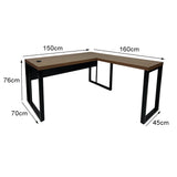 Mesa de Escritório em "L" Pé Metálico - Sm Prime - 76Ax150Lx160P