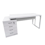 Mesa de Escritório 172cm Dinâmica Pé Metálico Com Gaveteiro Pedestal de 4 gavetas - SM Prime - 76AX172LX70P