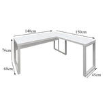Mesa de Escritório em "L" Pé Metálico - Sm Prime - 76Ax140Lx150P