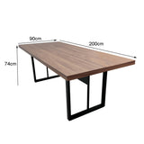 Mesa de Reunião Retangular 6 Lugares Com Pé Metálico - SM Prime - 74Ax200Lx90P