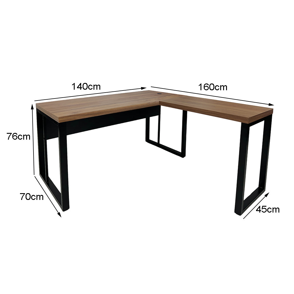 Mesa de Escritório em "L" Pé Metálico - Sm Prime - 76Ax140Lx160P