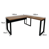 Mesa de Escritório em "L" Pé Metálico - Sm Prime - 76Ax140Lx160P