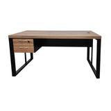 Mesa de Escritório 140cm Pé Metálico Com Gaveteiro de 2 Gavetas - SM Prime - 76Ax140Lx60P