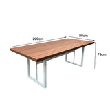 Mesa de Reunião Retangular 6 Lugares Com Pé Metálico - SM Prime - 74Ax200Lx90P