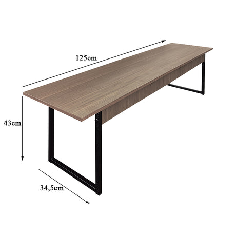 Banco para mesa refeitório 2 Lugares em MDF com estrutura metálica 125L x 43A x 34,5P
