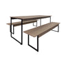 Mesa para Refeitório 4 Lugares c/2 Bancos 2 Lug. em MDF com Estrutura Metálica 135L x 72P