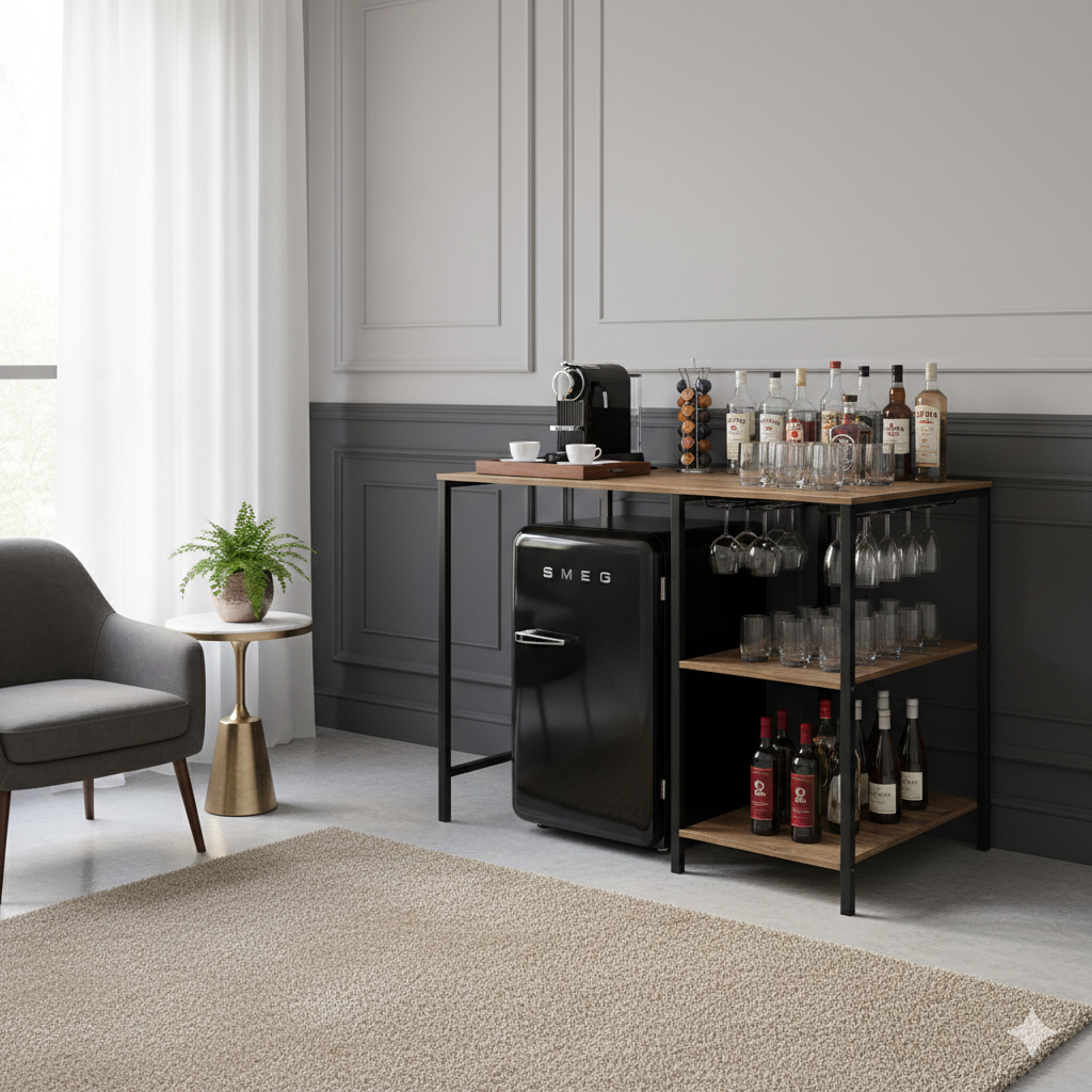 Bancada Gourmet para Frigobar com Prateleiras 90,5LX53,5PX90A