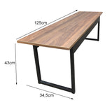 Mesa para Refeitório 4 Lugares c/2 Bancos 2 Lug. em MDF com Estrutura Metálica 135L x 72P