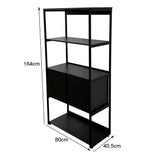 Estante alta Trio com nicho 2 portas e estrutura metálica - SM Industrial - 164AX80LX40,5P