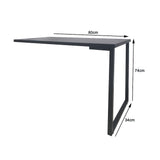 Mesa de Escritório Auxiliar Com Pé Metálico - Porto - 74Ax80Lx34P