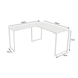 Mesa de Escritório em "L" Pé Metálico - Porto - 120Lx50Px74A / 130Lx34P