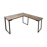 Mesa de Escritório em "L" Pé Metálico - Porto - 120Lx50Px74A / 130Lx34P