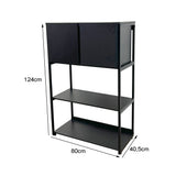 Estante Média Trio com nicho 2 portas e estrutura metálica - SM Industrial - 124AX80LX40,5P