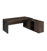 Mesa de Escritório em "L" dinâmica com armário lateral - Euro França - 76AX180/202,5LX45/80P