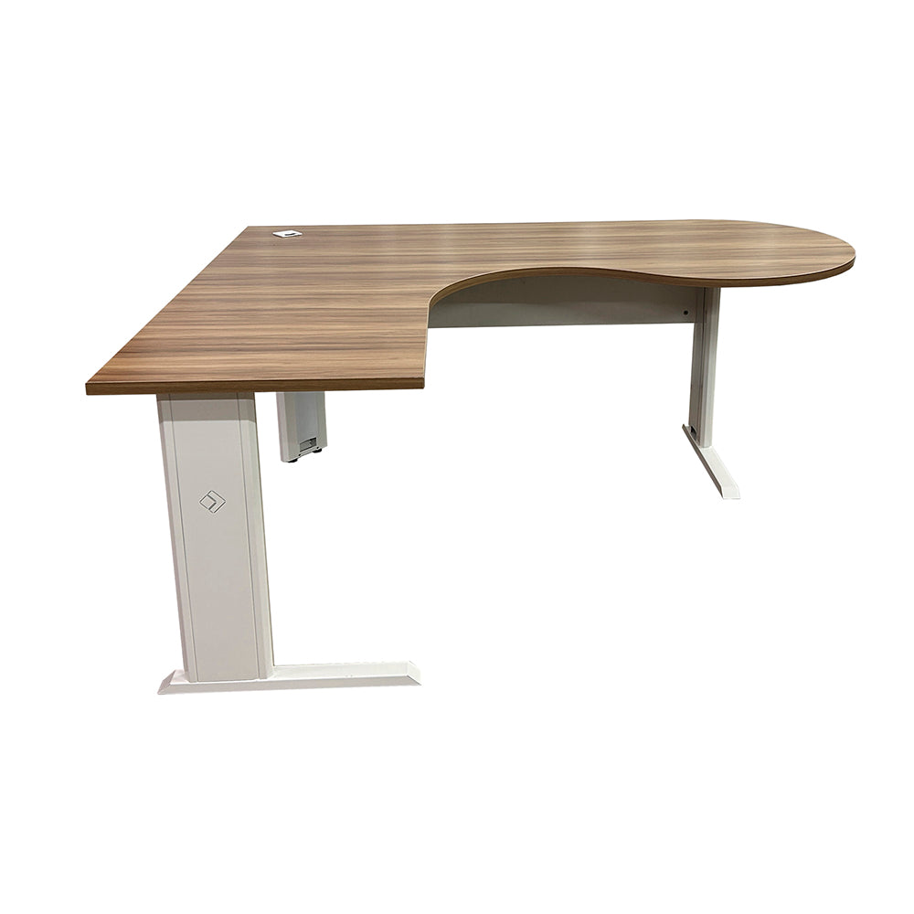 Mesa de escritório angular gerente com pé metálico direita - Euro Grécia - 74Ax150/180LX60/80P