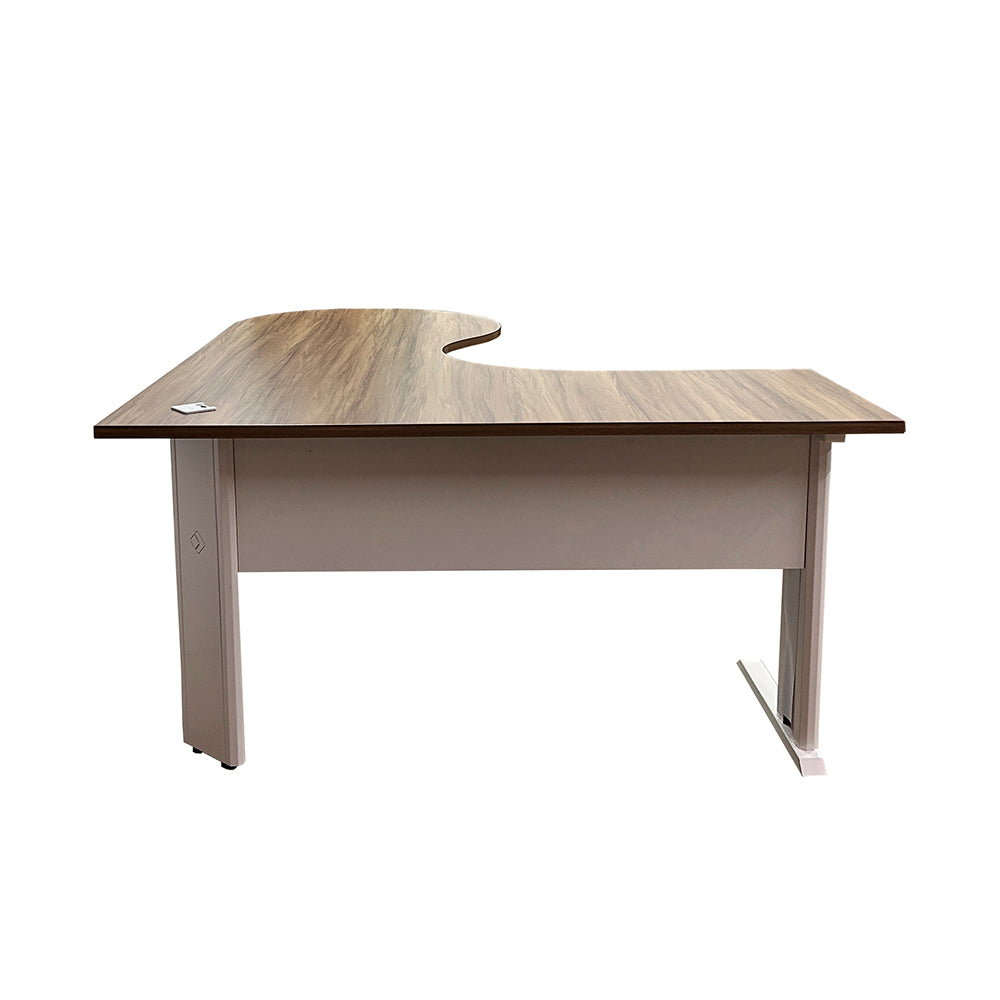 Mesa de escritório angular gerente com pé metálico direita - Euro Grécia - 74Ax150/180LX60/80P